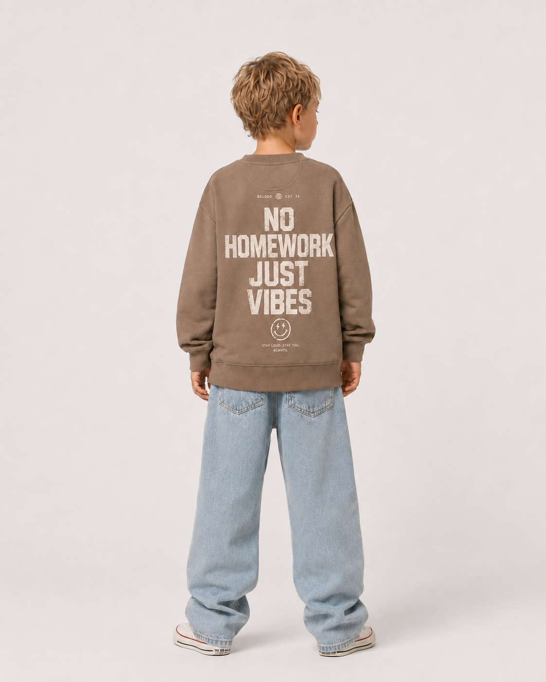 NO HOMEWORK JUST VIBES Oversize Sweater