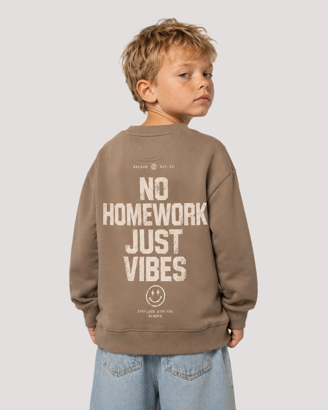 NO HOMEWORK JUST VIBES Oversize Sweater