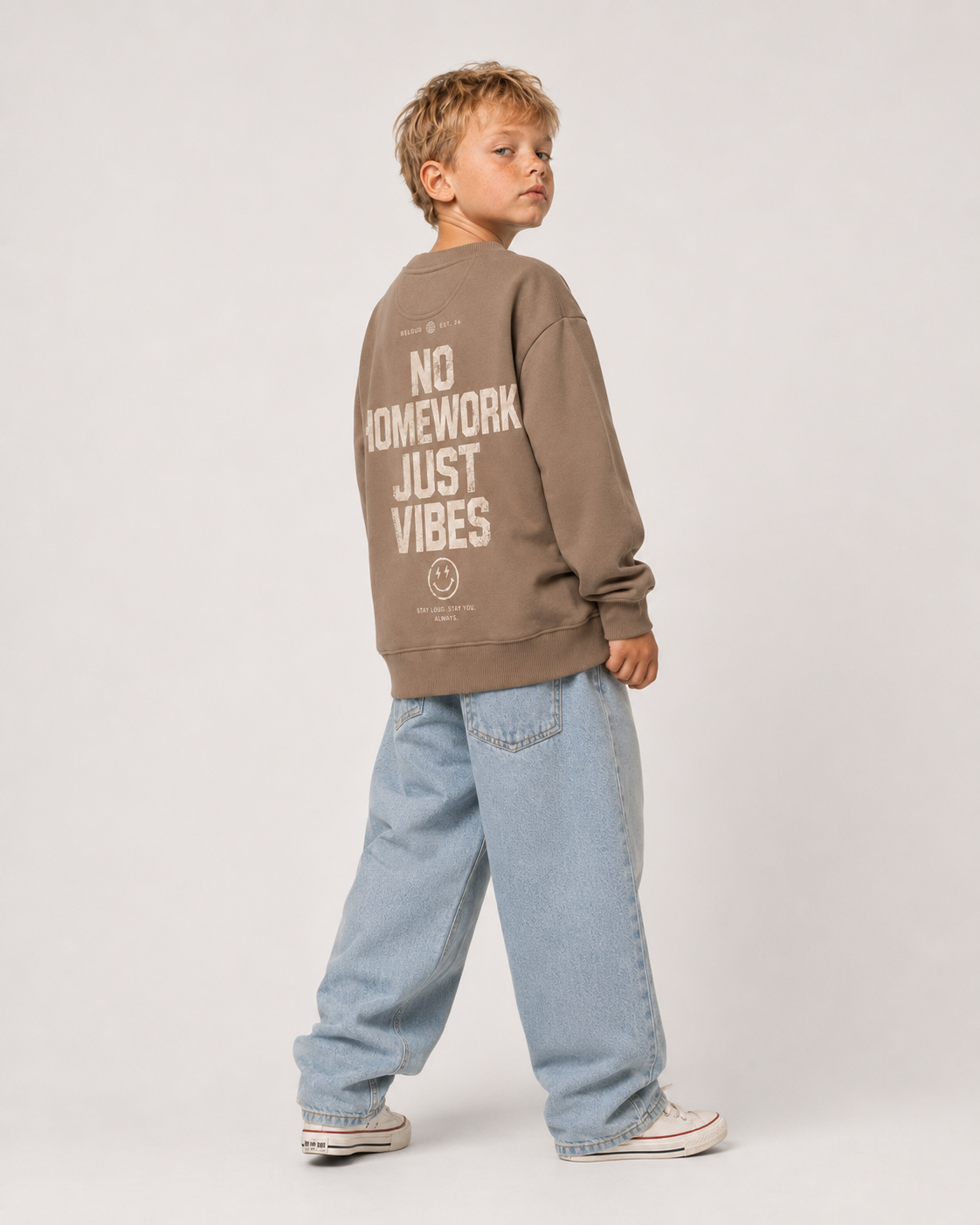 NO HOMEWORK JUST VIBES Oversize Sweater