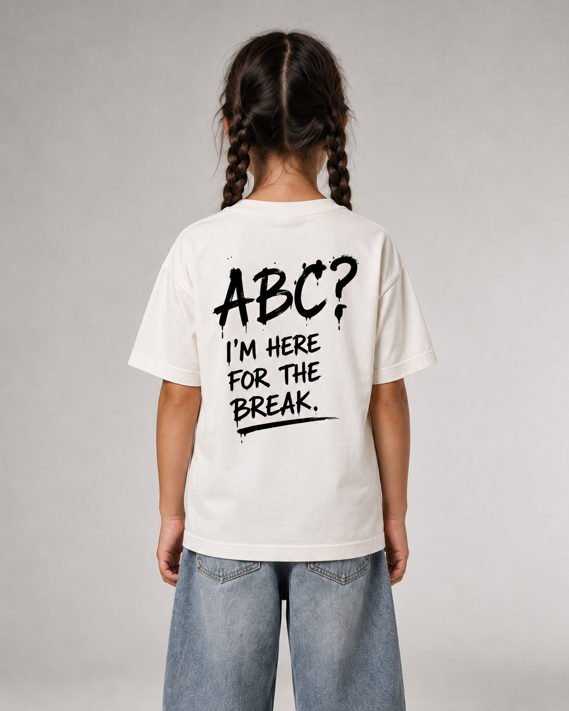 ABC? Kids Shirt – White – Rückenansicht Halfbody