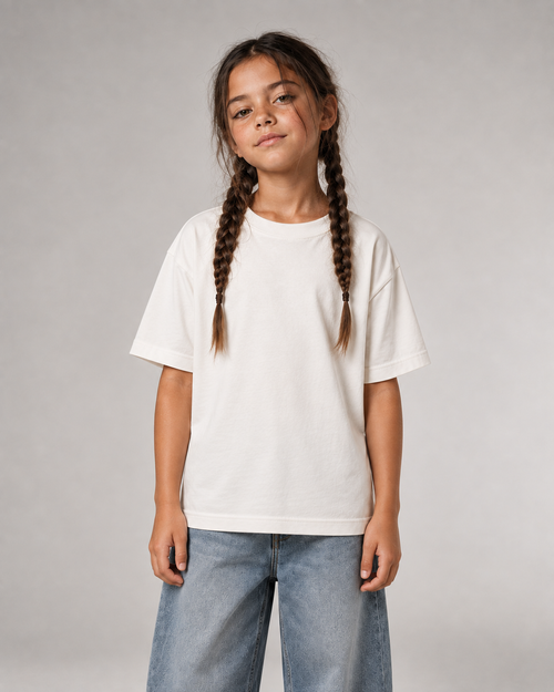 ABC? Kids Shirt – White – Frontansicht Halfbody