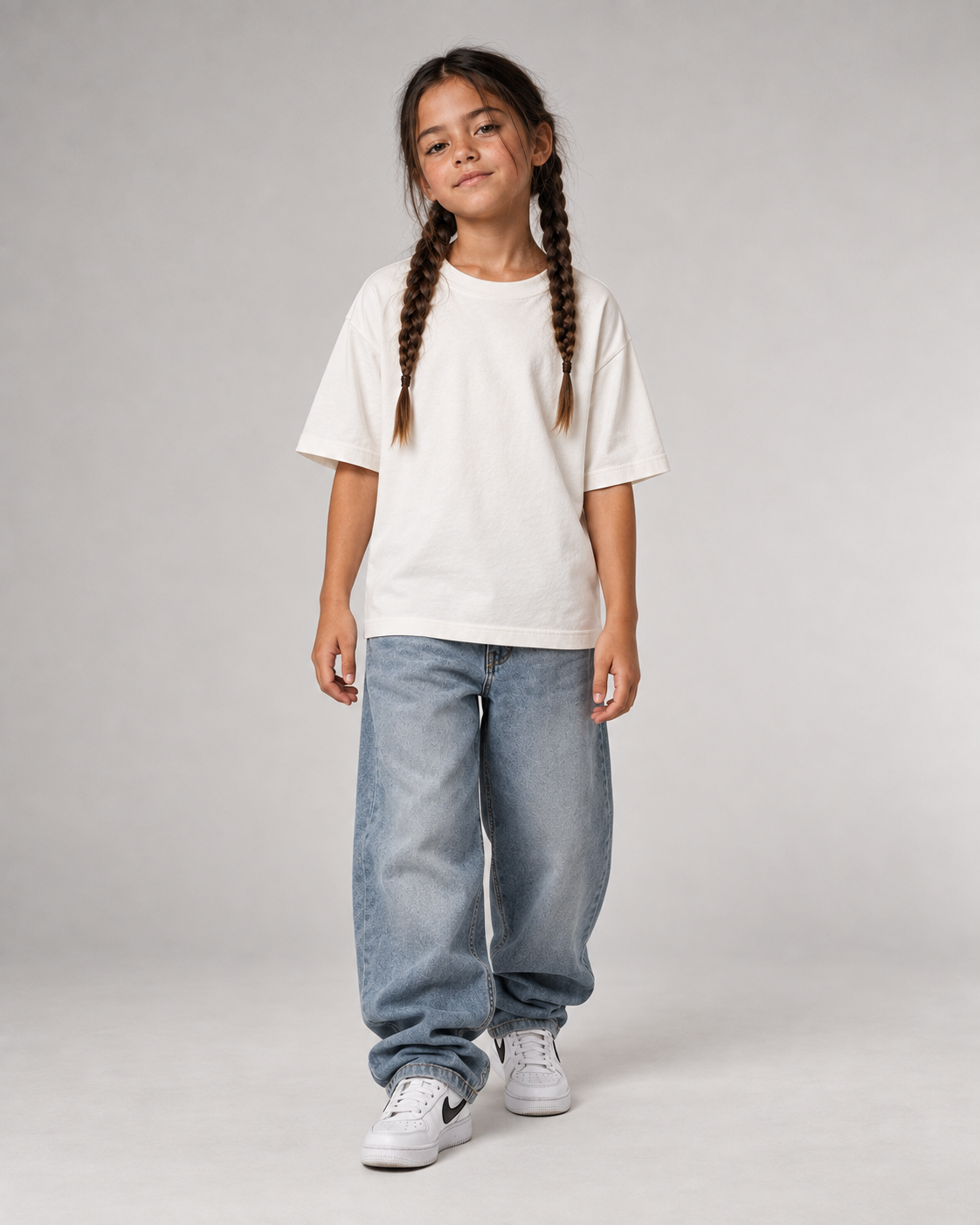 ABC? Kids Shirt – White – Frontansicht Fullbody
