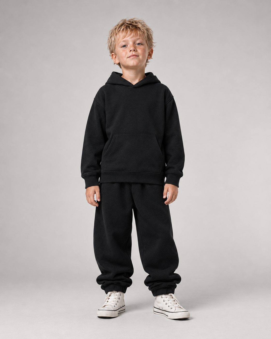 BORN TO STAND OUT Kids Hoodie Black – Front Fullbody