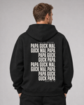 GUCK MAL PAPA Eltern Oversize Hoodie – Black – Rückenansicht Halfbody
