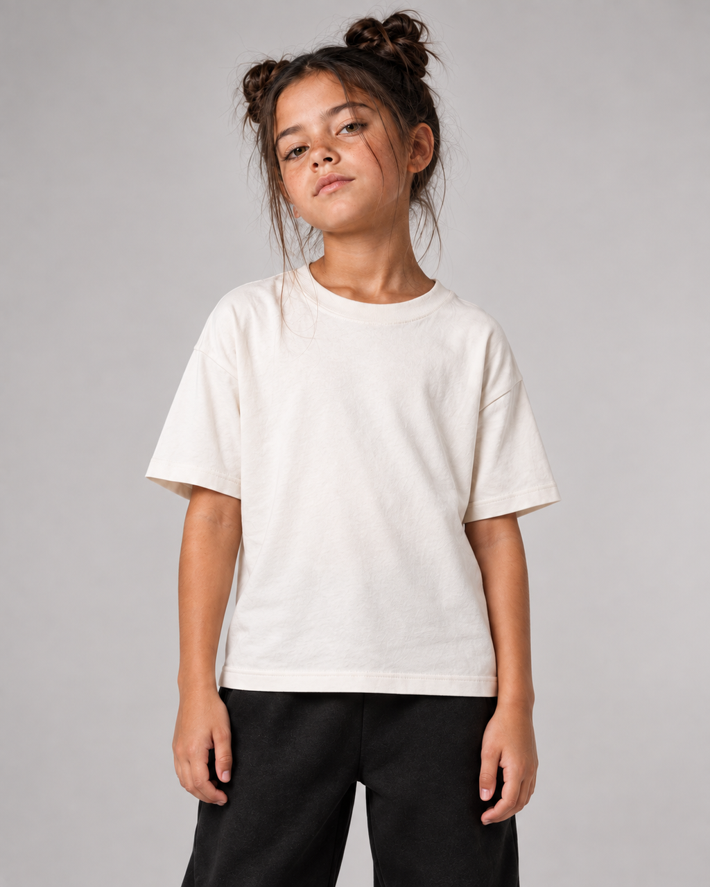 I SAW A DOG Kids Shirt – White – Frontansicht Halfbody