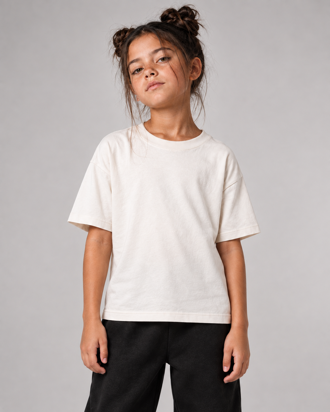 I SAW A DOG Kids Shirt – White – Frontansicht Halfbody
