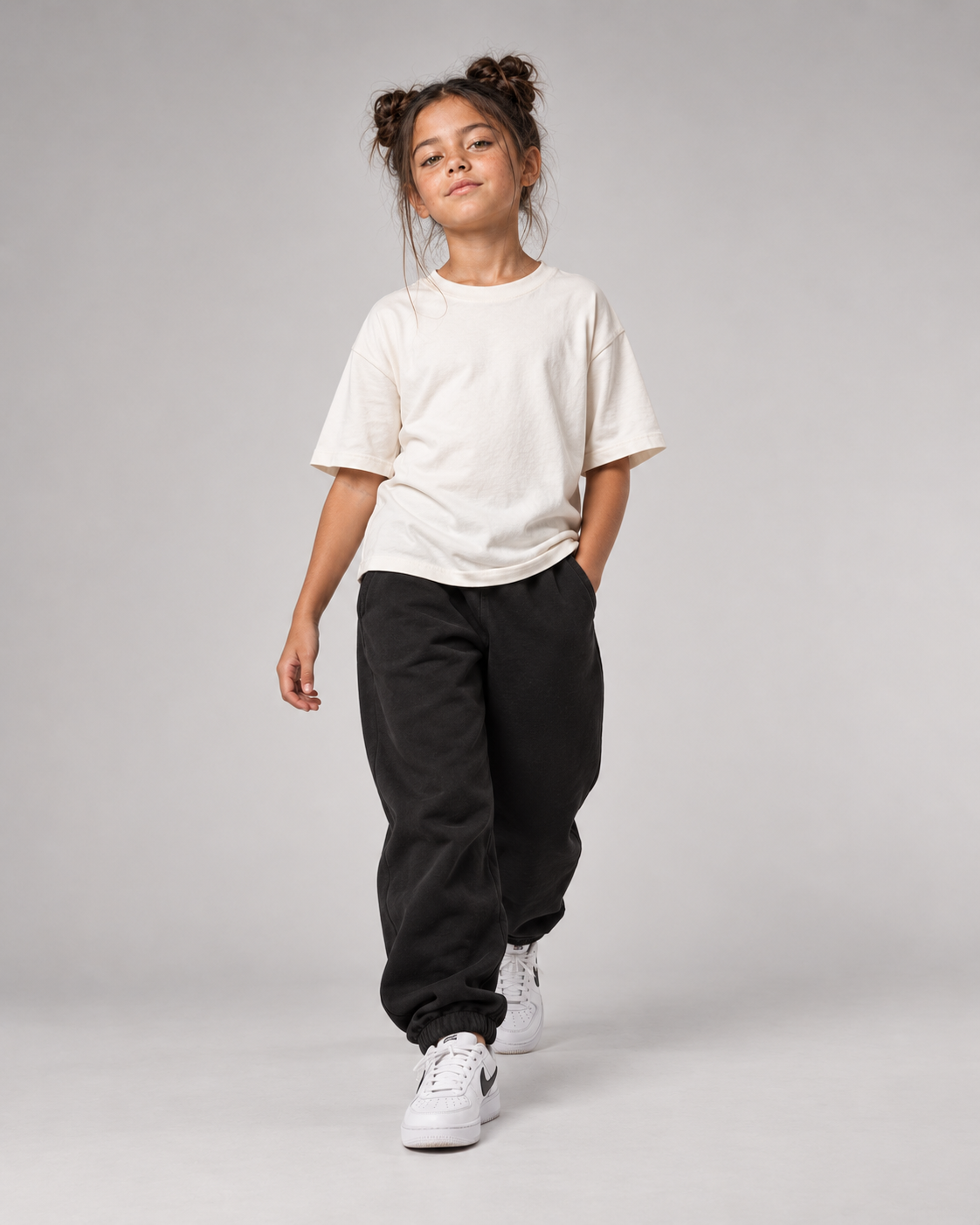 I SAW A DOG Kids Shirt – White – Frontansicht Fullbody