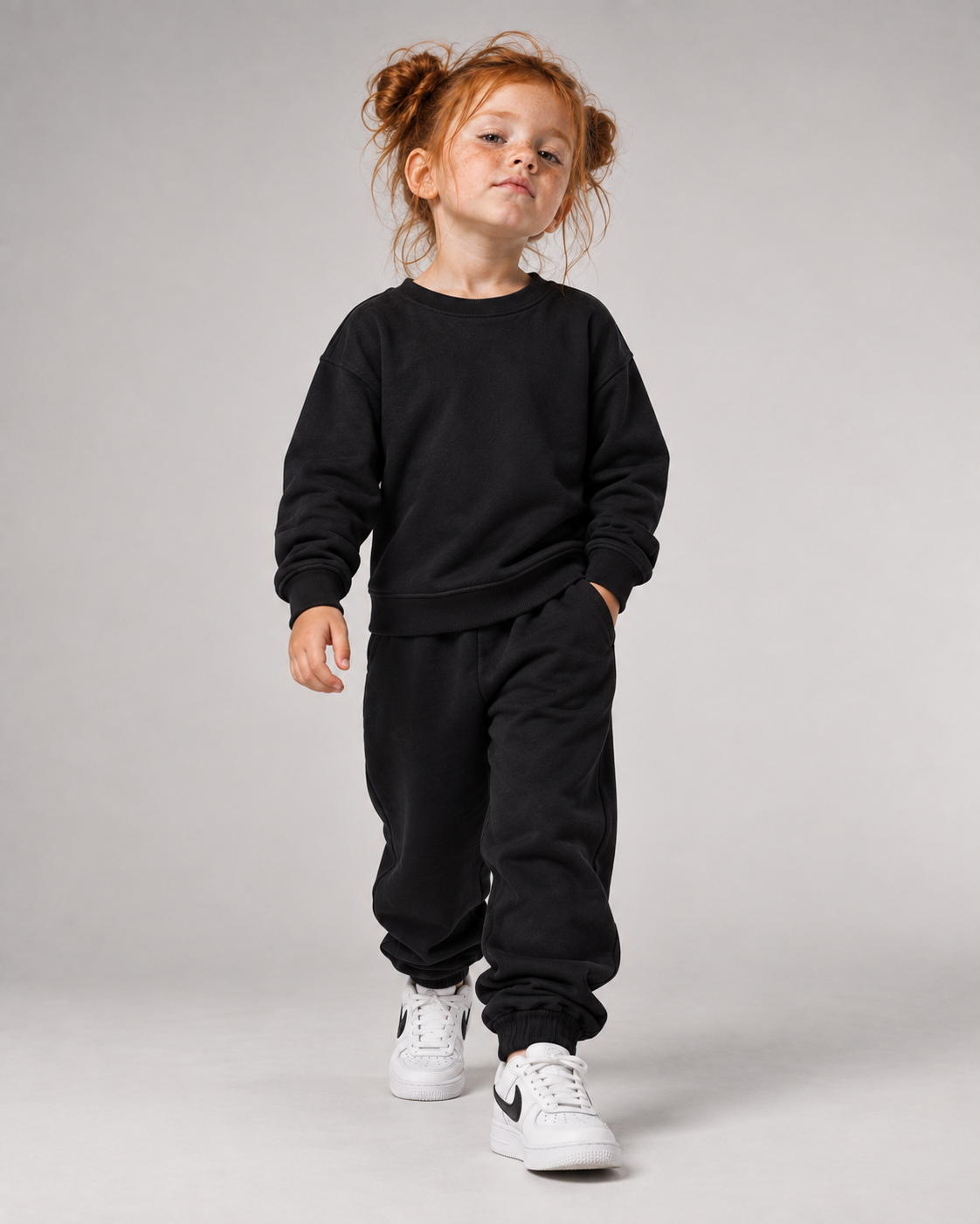 I SAW A DOG Kids Sweater – Black – Frontansicht Fullbody