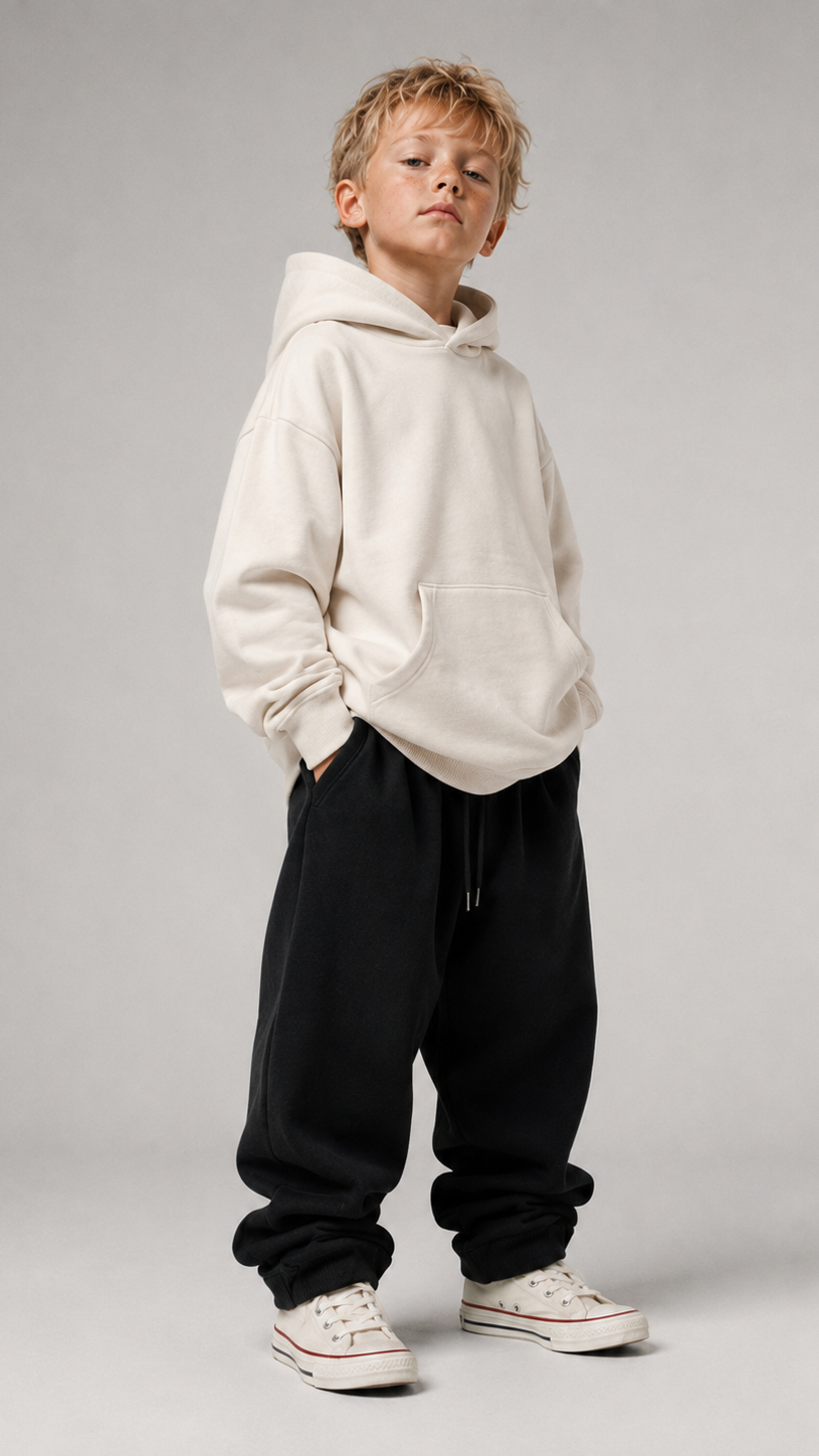 LIMITED EDITION Oversize Hoodie in Ivory von BELOUD – Premium Kids-Streetwear