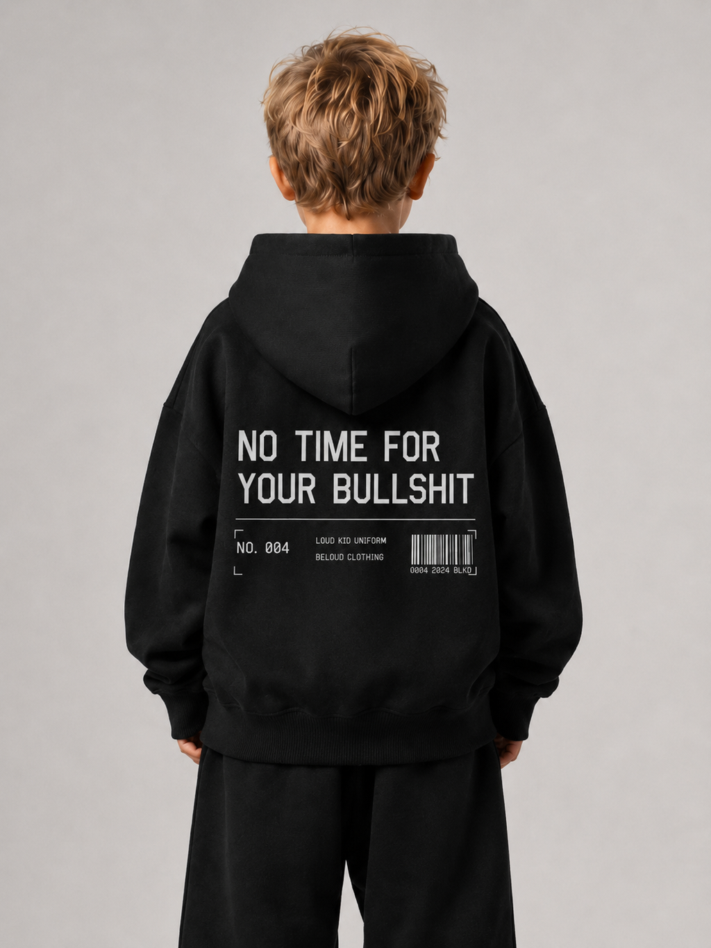 NO TIME Oversize Hoodie von BELOUD – Premium Kids-Streetwear