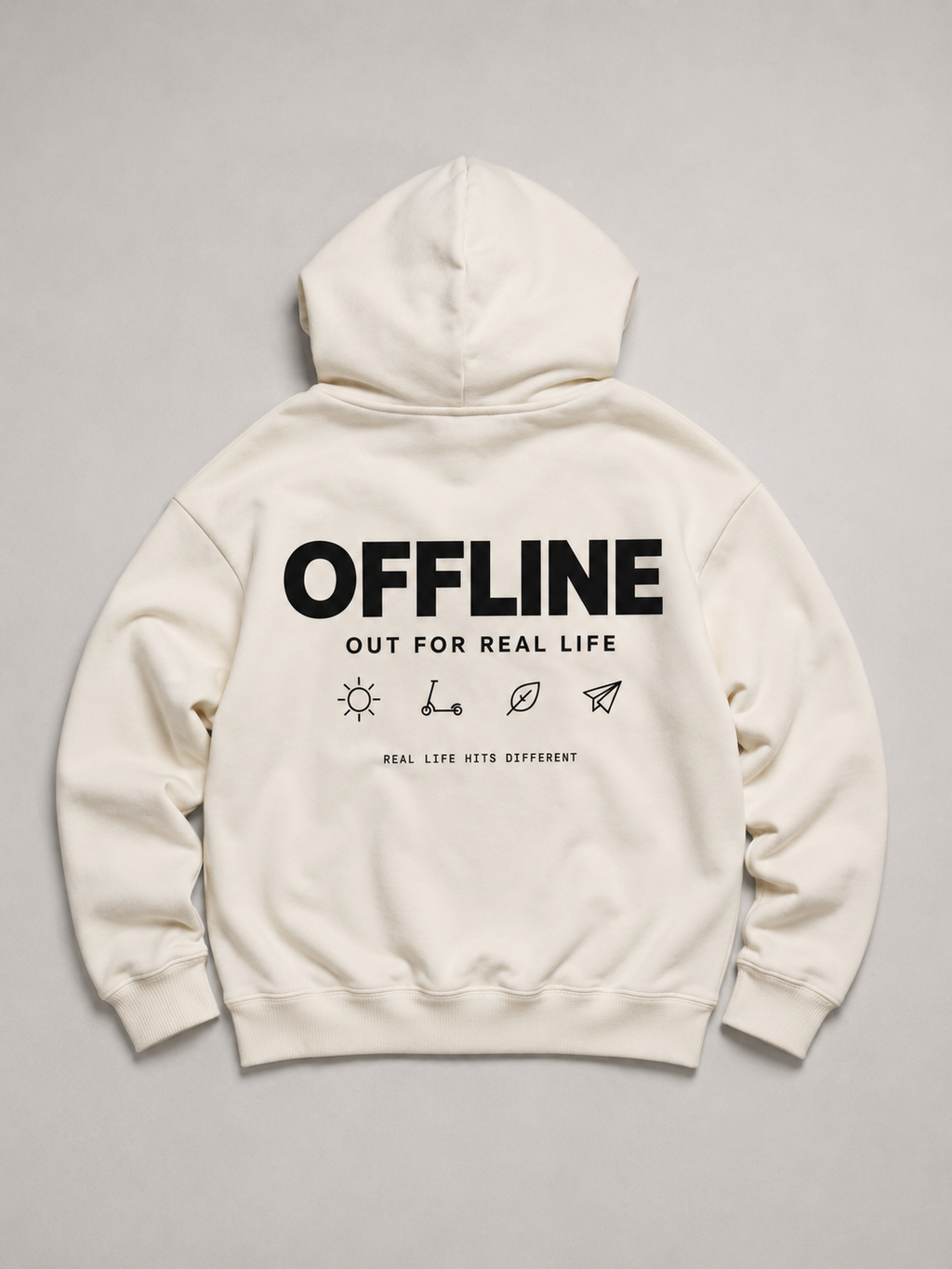 OFFLINE Oversize Hoodie in Ivory von BELOUD – Premium Kids-Streetwear