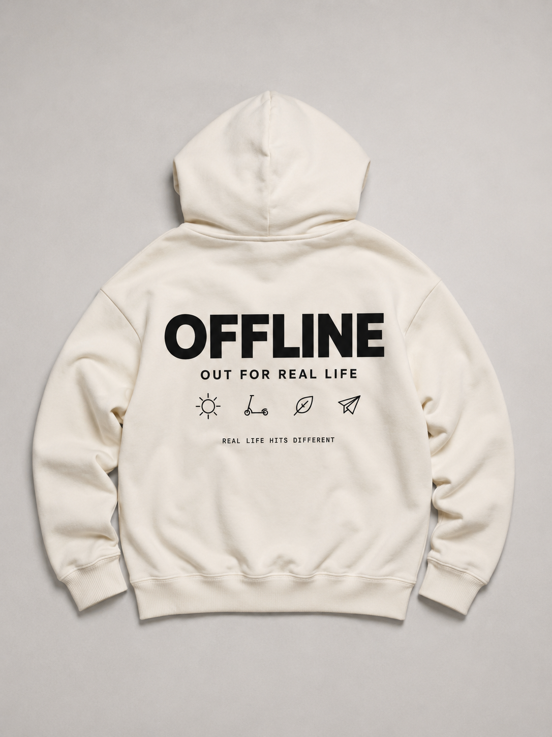 OFFLINE Oversize Hoodie in Ivory von BELOUD – Premium Kids-Streetwear