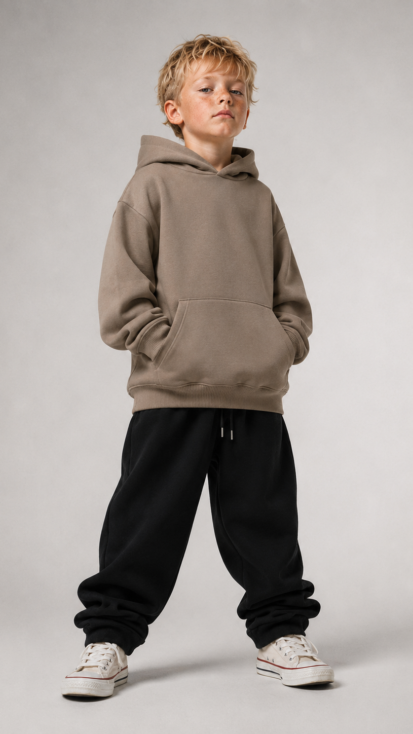 OFFLINE Oversize Hoodie in Driftwood von BELOUD – Premium Kids-Streetwear