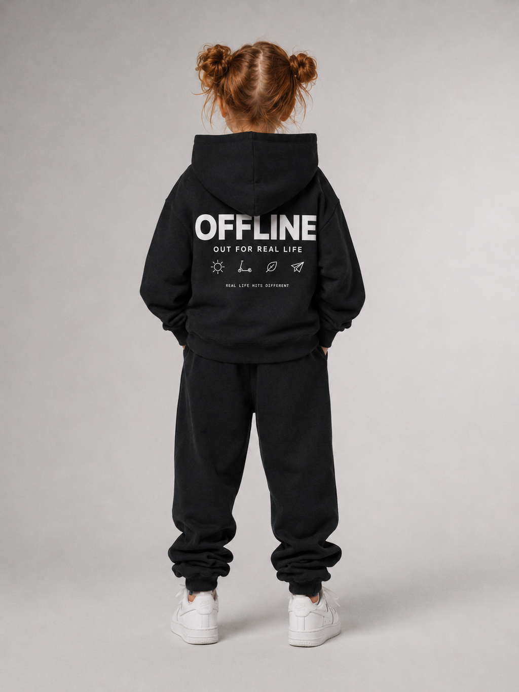 OFFLINE Oversize Hoodie in Black von BELOUD – Premium Kids-Streetwear