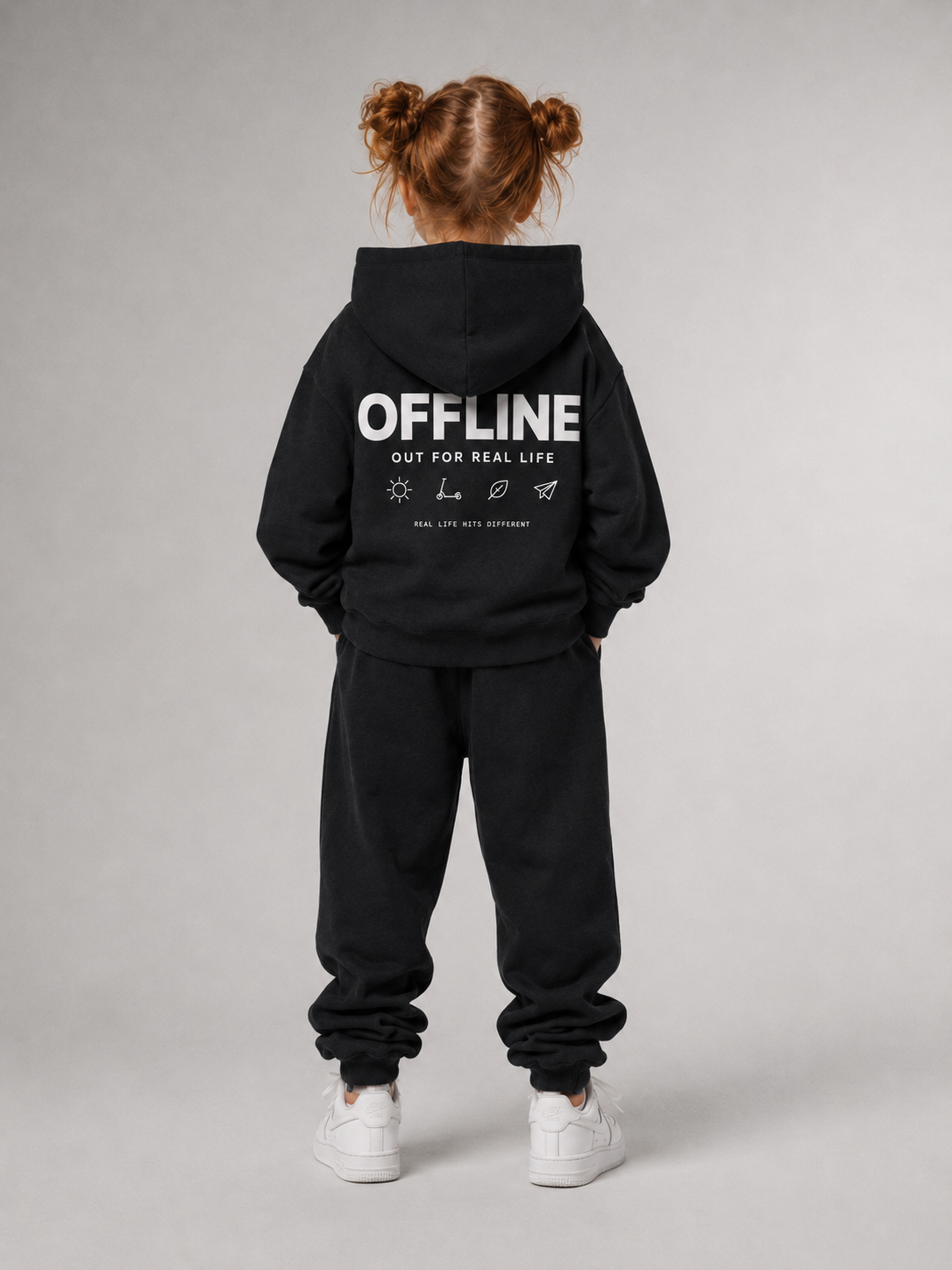 OFFLINE Oversize Hoodie in Black von BELOUD – Premium Kids-Streetwear