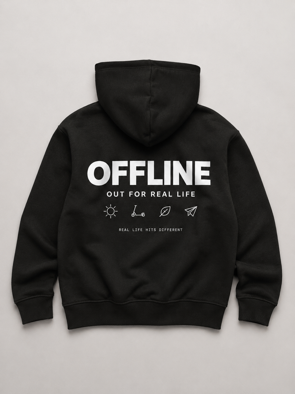 OFFLINE Oversize Hoodie in Black von BELOUD – Premium Kids-Streetwear