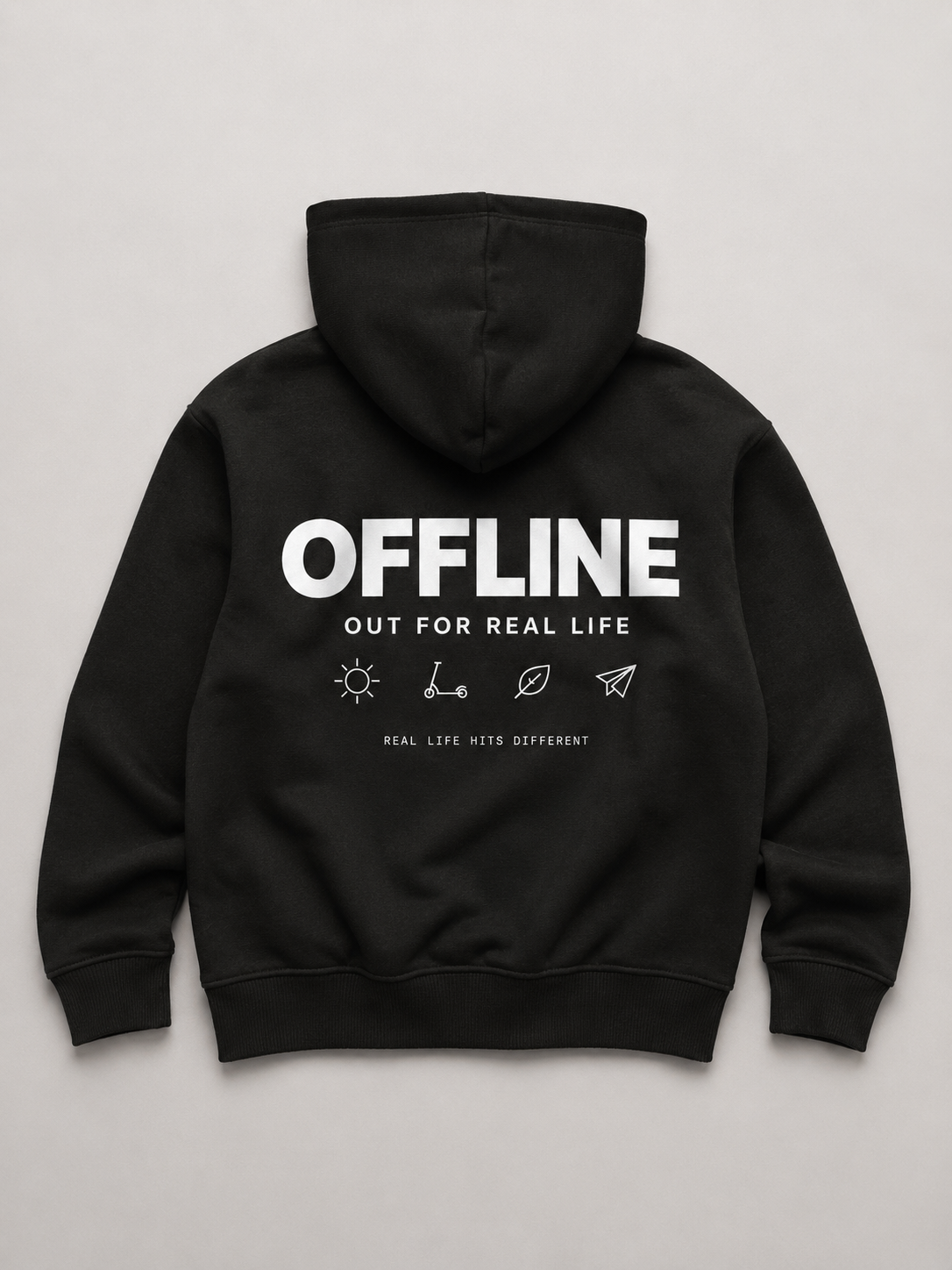 OFFLINE Oversize Hoodie in Black von BELOUD – Premium Kids-Streetwear