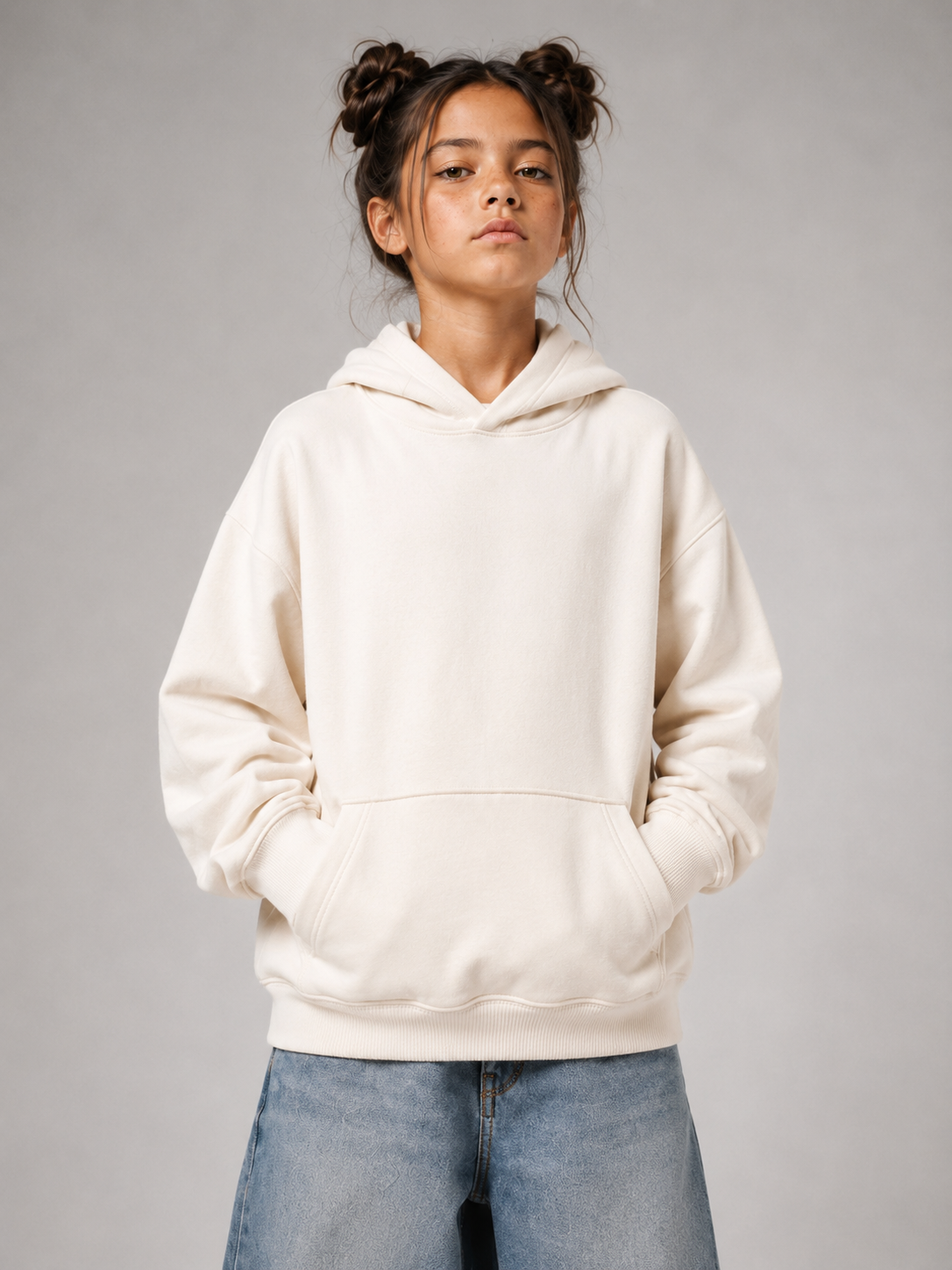 PAUSE Oversize Hoodie in Ivory von BELOUD – Premium Kids-Streetwear