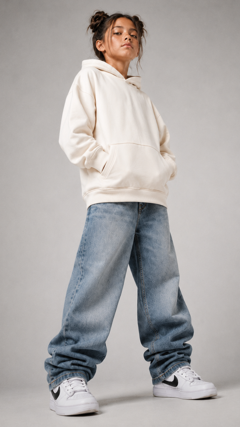 PAUSE Oversize Hoodie in Ivory von BELOUD – Premium Kids-Streetwear