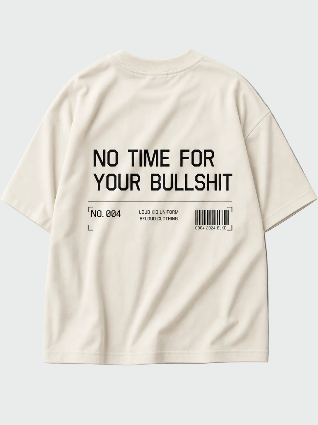 NO TIME FOR YOUR BULLSHIT Oversize Shirt in Ivory von BELOUD – Premium Kids-Streetwear