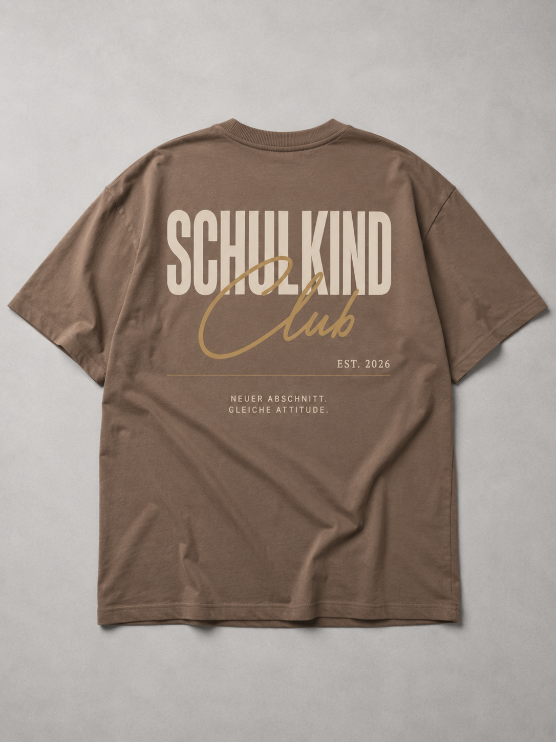 SCHULKIND CLUB Oversize Shirt in Driftwood von BELOUD – Premium Kids-Streetwear