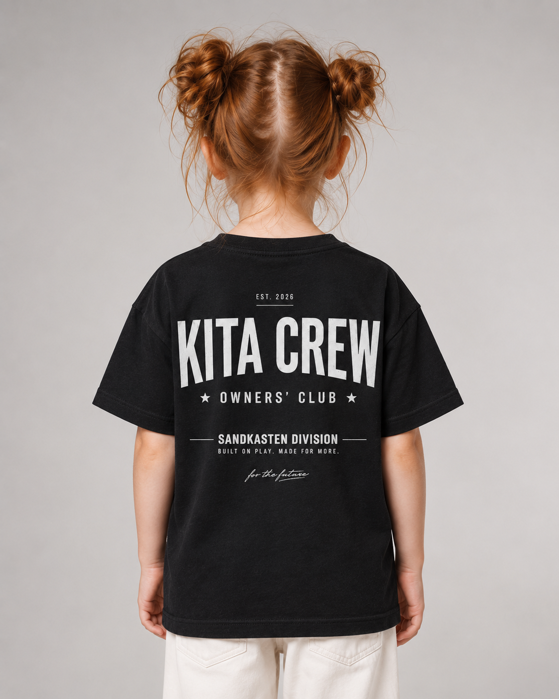 KITA CREW Kids Shirt – Black – Rückenansicht Halfbody