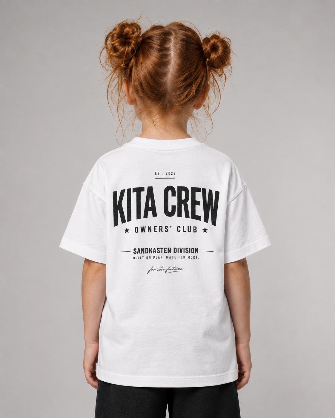 KITA CREW Kids Shirt – White – Rückenansicht Halfbody