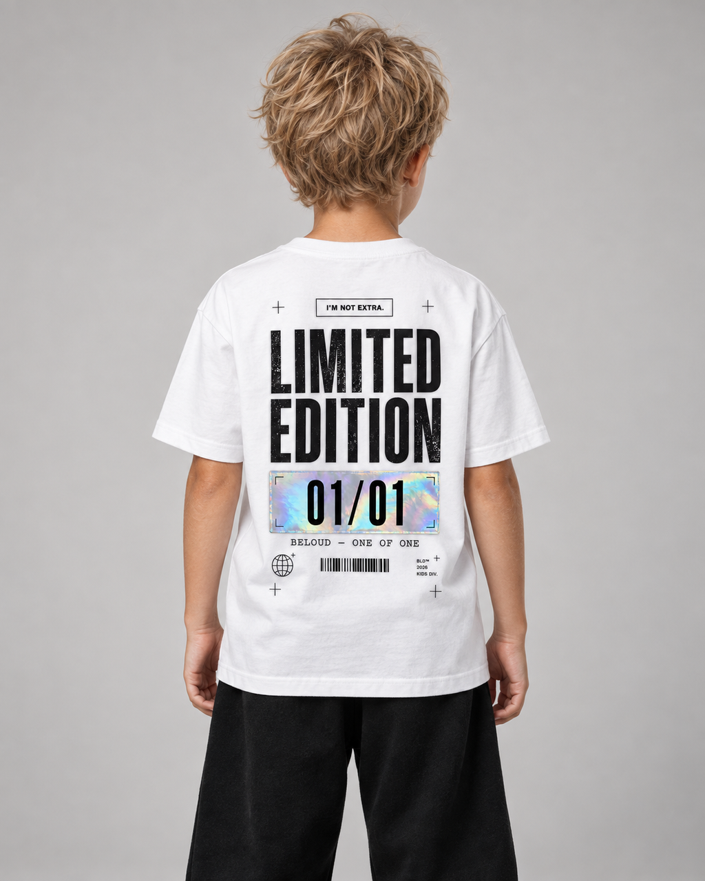 LIMITED EDITION Kids Shirt – White – Rückenansicht Halfbody