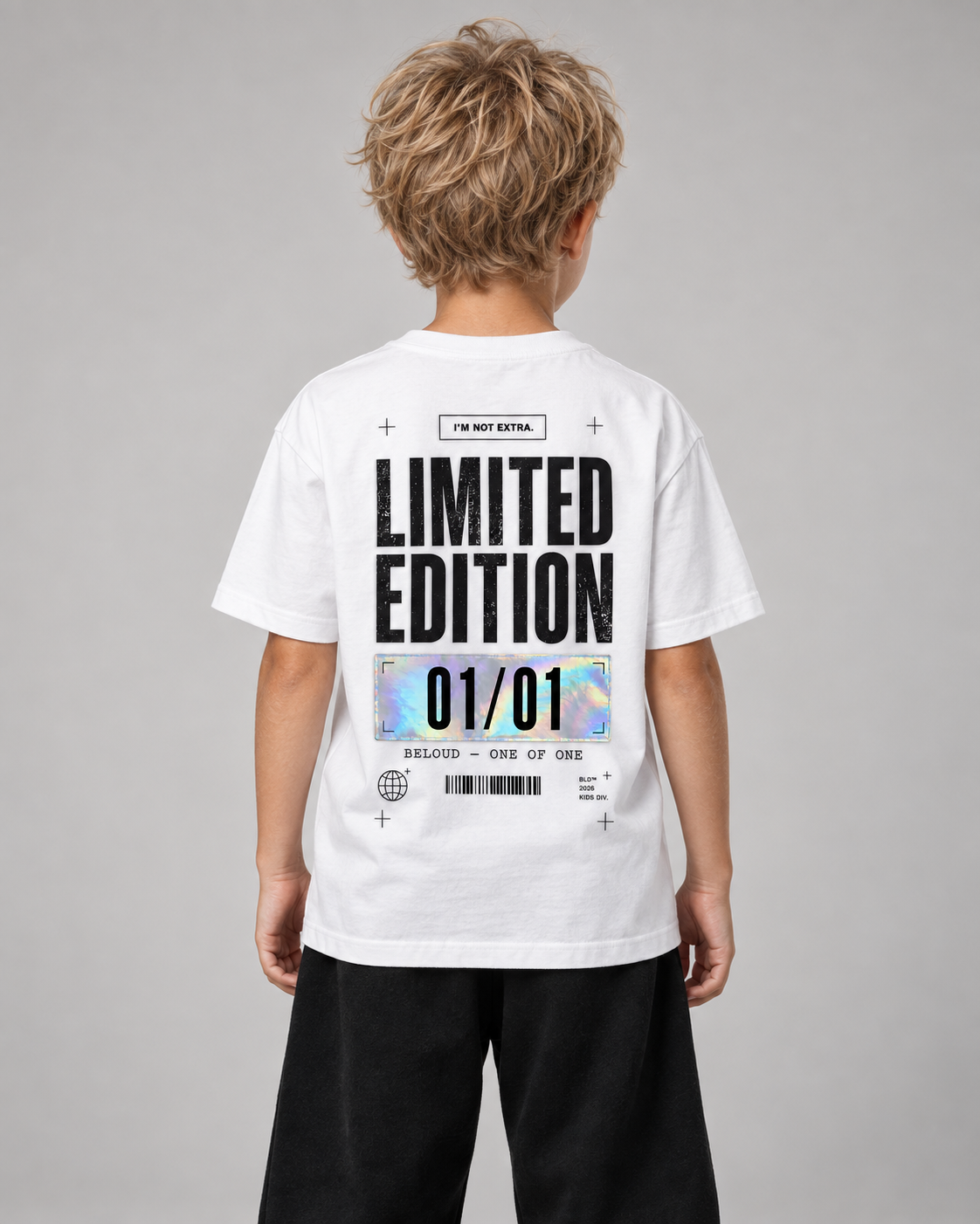 LIMITED EDITION Kids Shirt – White – Rückenansicht Halfbody