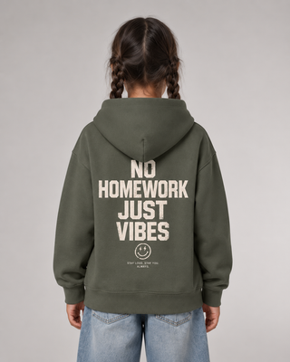 NO HOMEWORK JUST VIBES Kids Hoodie