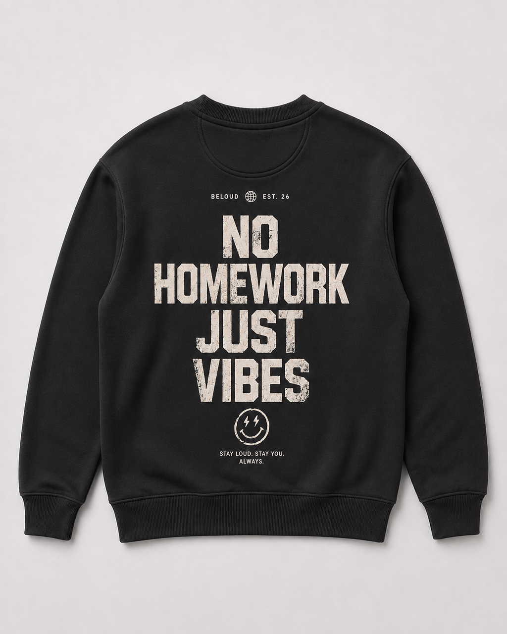 NO HOMEWORK JUST VIBES Oversize Sweater