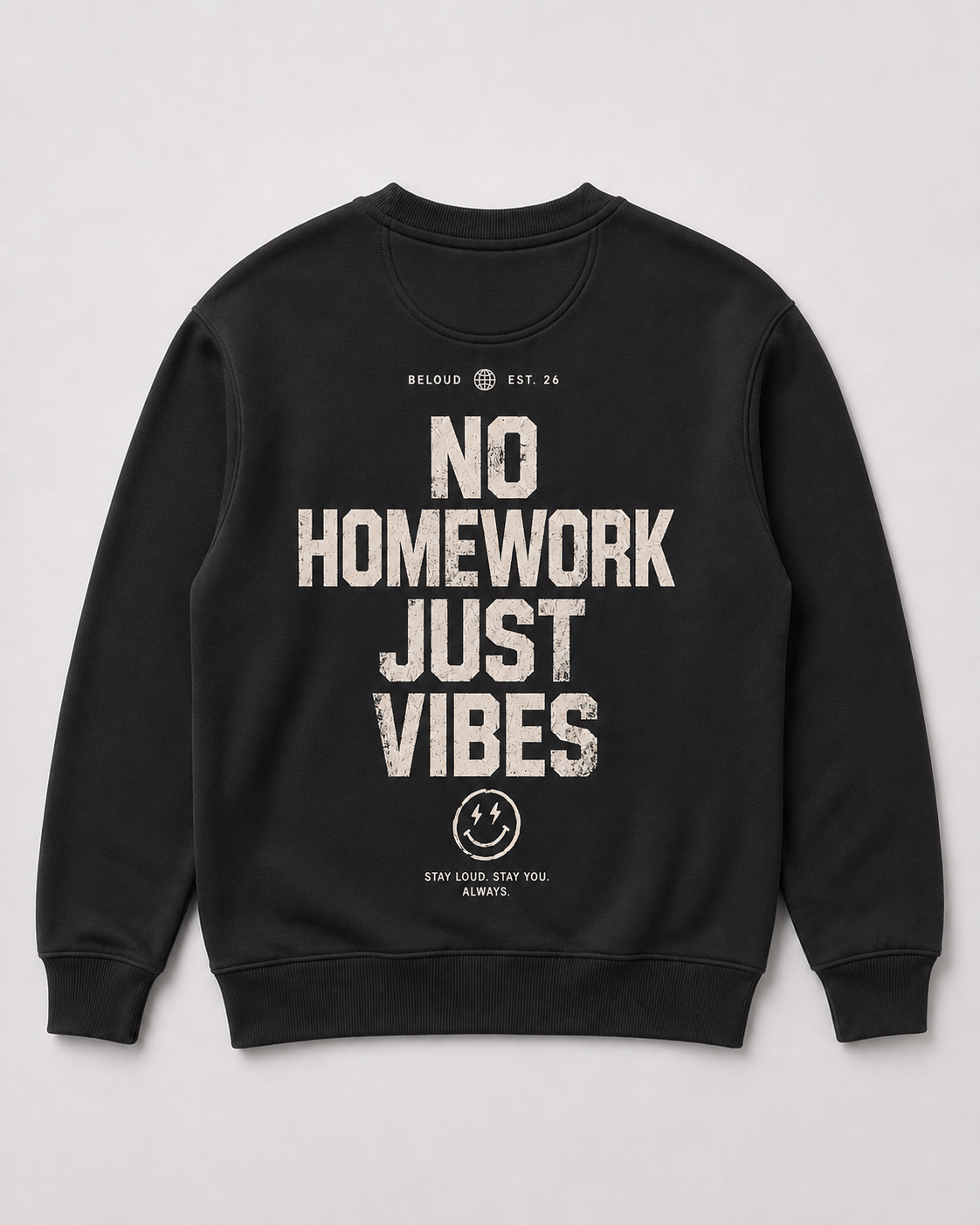 NO HOMEWORK JUST VIBES Oversize Sweater