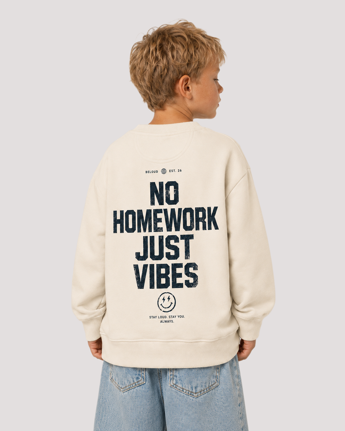 NO HOMEWORK JUST VIBES Oversize Sweater