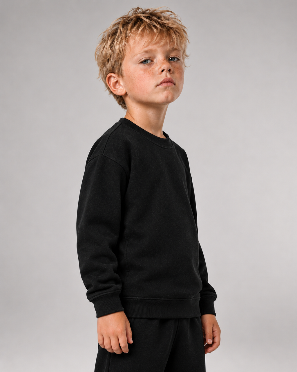 BELOUD NO ORDINARY KID Kids Sweater – Black – Seitenansicht Passform