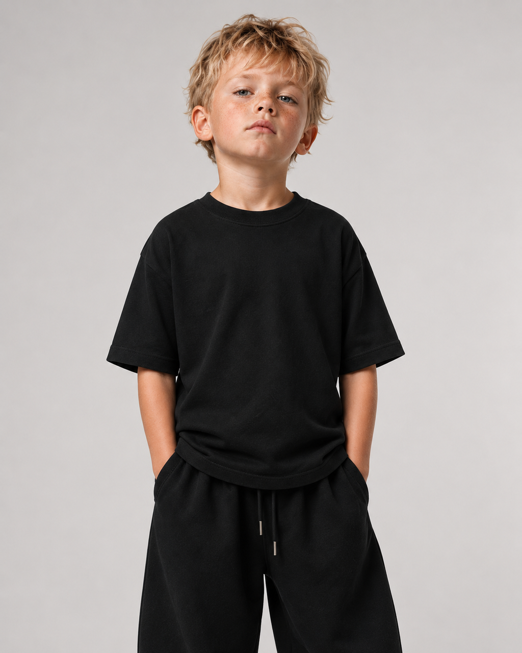 NO TIME FOR YOUR BULLSHIT Kids Shirt – Black – Frontansicht Halfbody