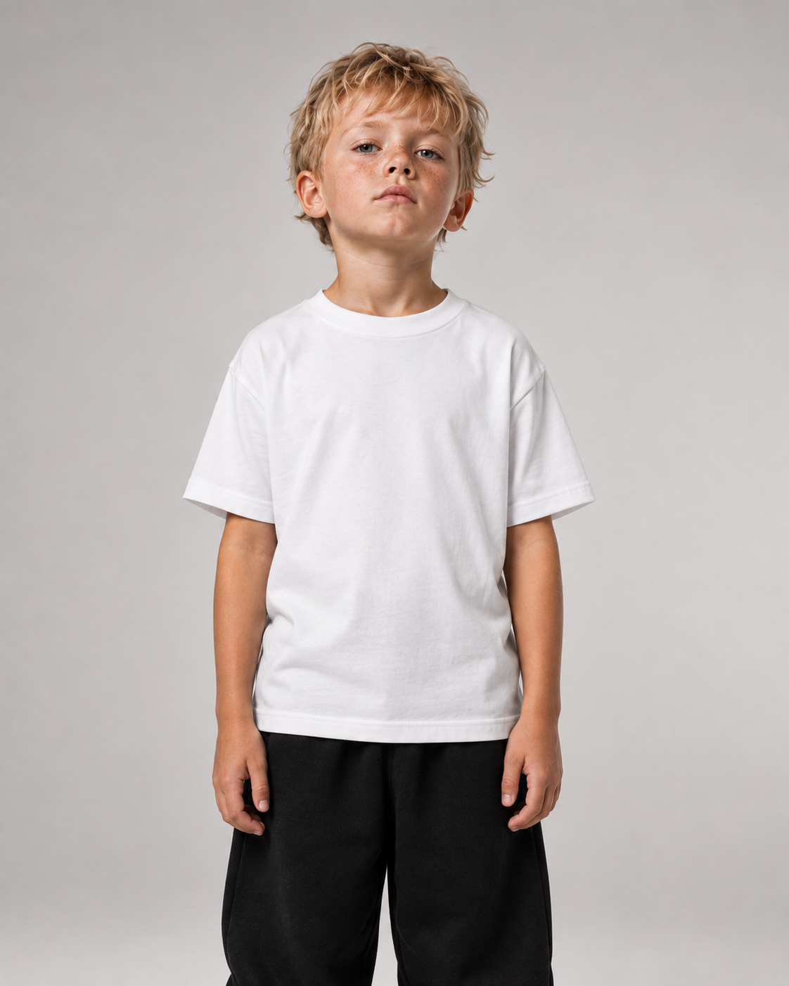 OFFLINE Kids Shirt – White – Frontansicht Halfbody