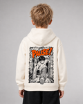 PAUSE Kids Hoodie in Ivory – Rückenansicht getragen, halbe Figur