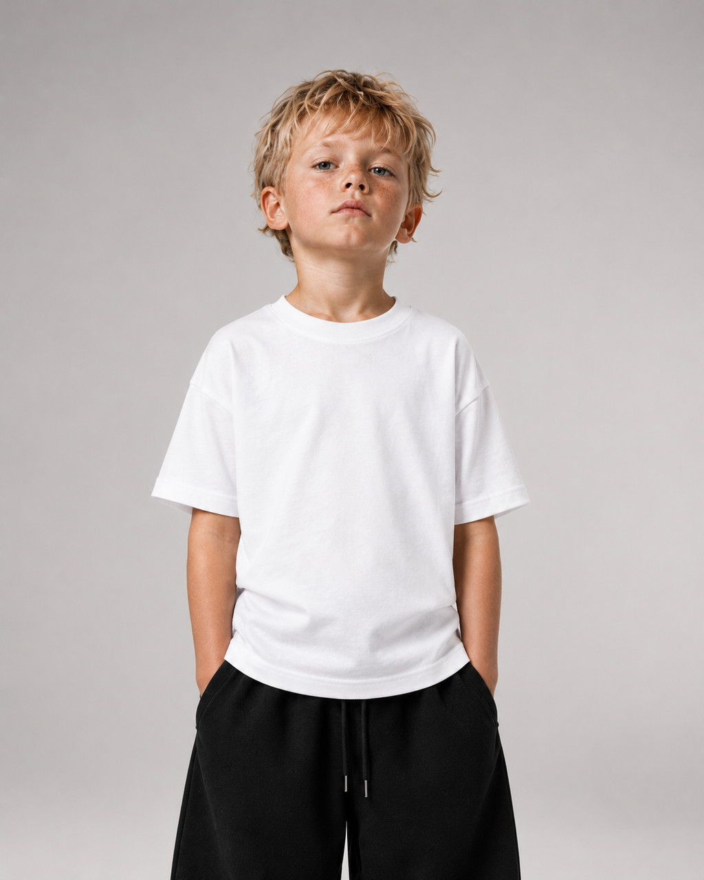 PAUSE Kids Shirt – White – Frontansicht Halfbody