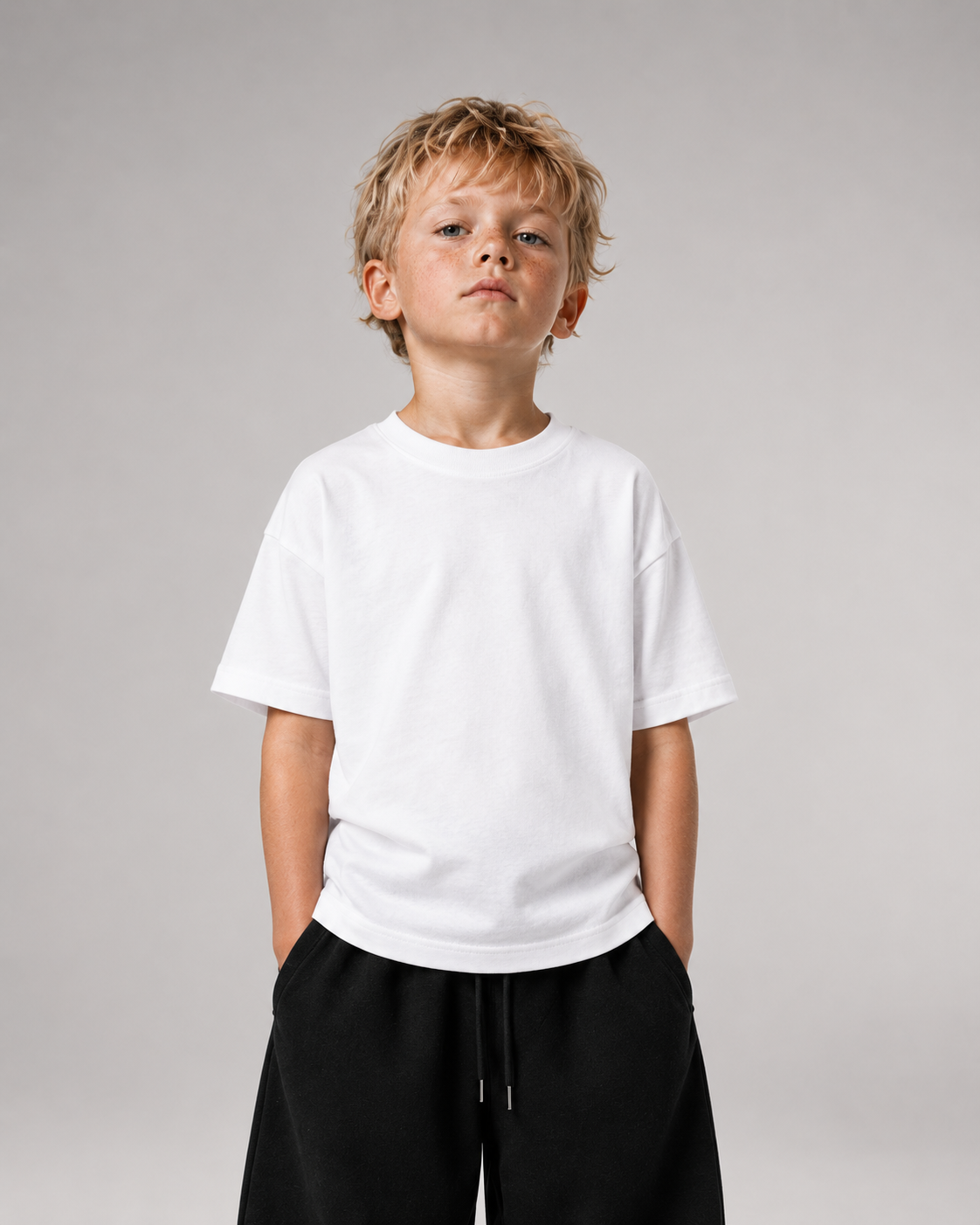 PAUSE Kids Shirt – White – Frontansicht Halfbody