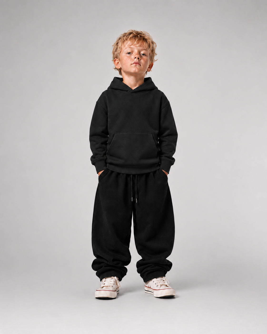 SCHULKIND CLUB 2026 Kids Hoodie Black – Front Fullbody